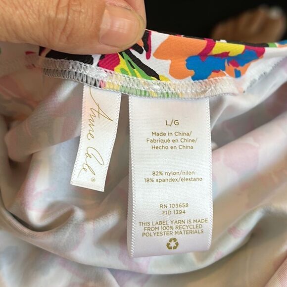 NWT Anne Cole bright multi colored floral nylon/spandex jacket UPF 50+ - Picture 4 of 9
